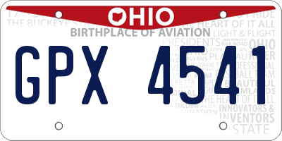 OH license plate GPX4541