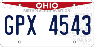 OH license plate GPX4543