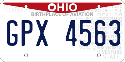 OH license plate GPX4563