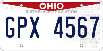 OH license plate GPX4567