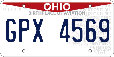 OH license plate GPX4569