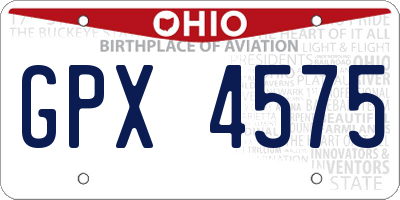 OH license plate GPX4575