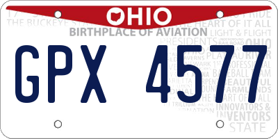 OH license plate GPX4577