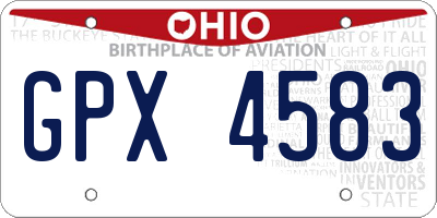 OH license plate GPX4583