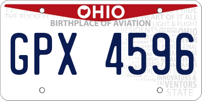 OH license plate GPX4596