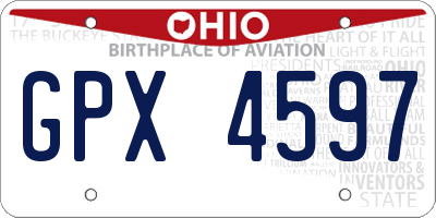 OH license plate GPX4597
