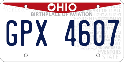 OH license plate GPX4607