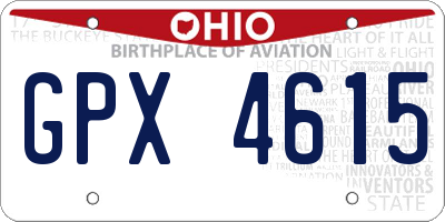 OH license plate GPX4615