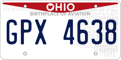OH license plate GPX4638