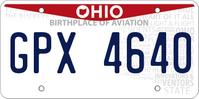 OH license plate GPX4640