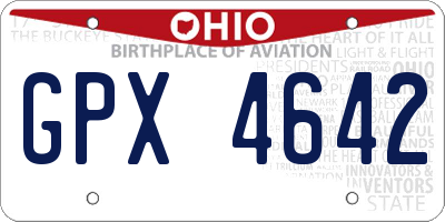 OH license plate GPX4642