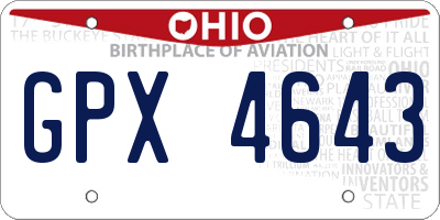OH license plate GPX4643