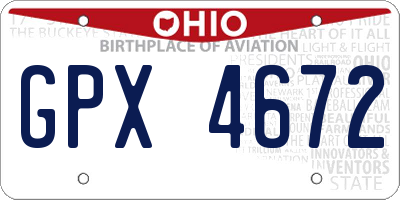 OH license plate GPX4672