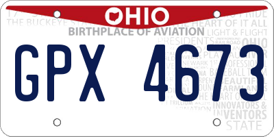 OH license plate GPX4673