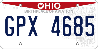 OH license plate GPX4685