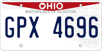 OH license plate GPX4696