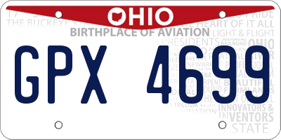 OH license plate GPX4699