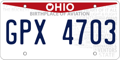 OH license plate GPX4703