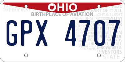 OH license plate GPX4707