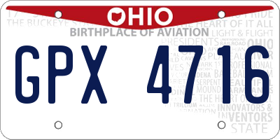 OH license plate GPX4716