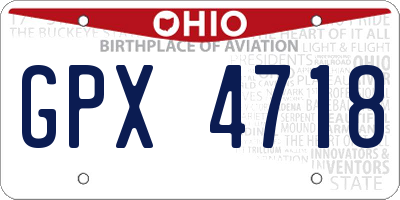 OH license plate GPX4718