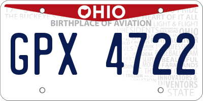 OH license plate GPX4722