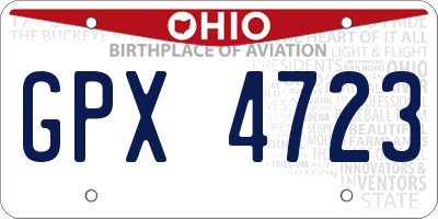 OH license plate GPX4723