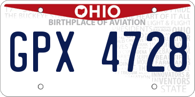 OH license plate GPX4728