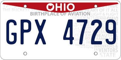 OH license plate GPX4729