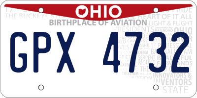 OH license plate GPX4732