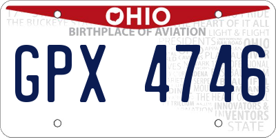 OH license plate GPX4746