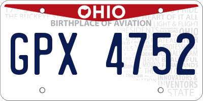 OH license plate GPX4752