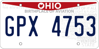 OH license plate GPX4753