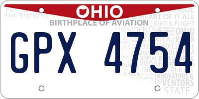 OH license plate GPX4754
