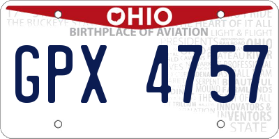 OH license plate GPX4757