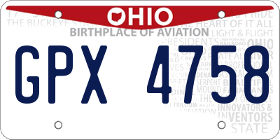 OH license plate GPX4758