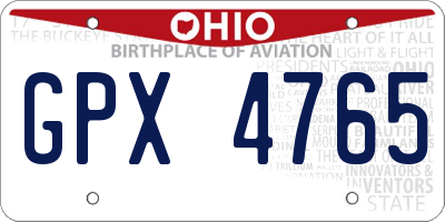 OH license plate GPX4765