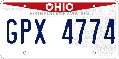 OH license plate GPX4774