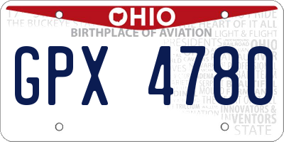 OH license plate GPX4780