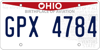OH license plate GPX4784