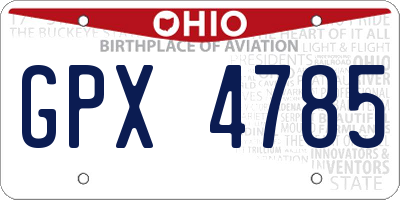 OH license plate GPX4785