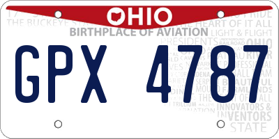 OH license plate GPX4787