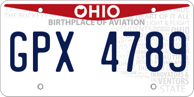 OH license plate GPX4789