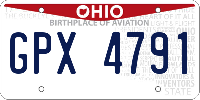 OH license plate GPX4791