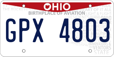 OH license plate GPX4803