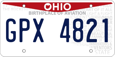 OH license plate GPX4821