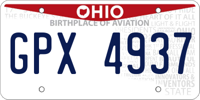 OH license plate GPX4937