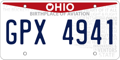 OH license plate GPX4941