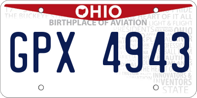 OH license plate GPX4943