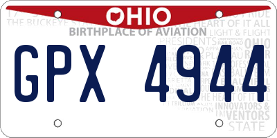 OH license plate GPX4944
